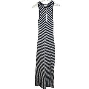 House of Harlow Revolve Chevron knit white/navy Maxi dress Lg